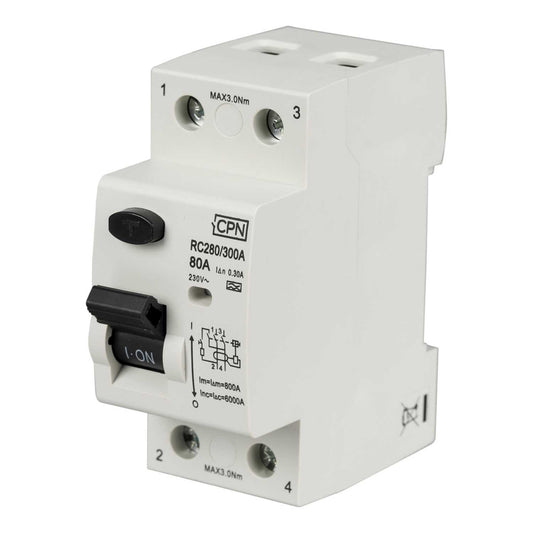 Cudis 80A 2 Pole 300mA Type A RCD