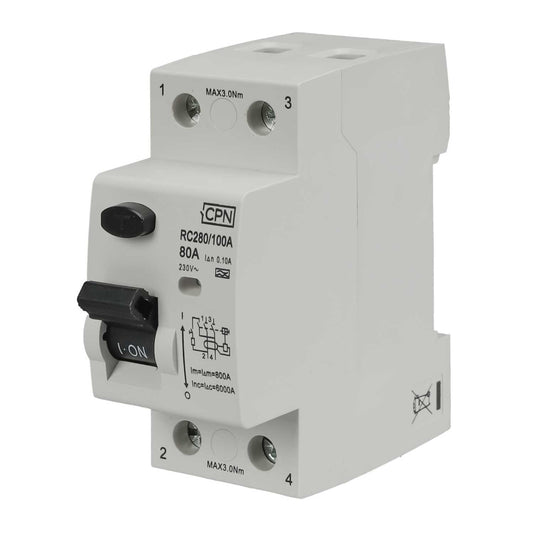 Cudis 80A 2 Pole 100mA Type A RCD