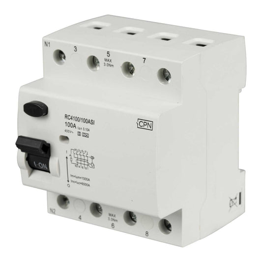 Cudis 100A 4 Pole 100mA Type A Time Delay RCD
