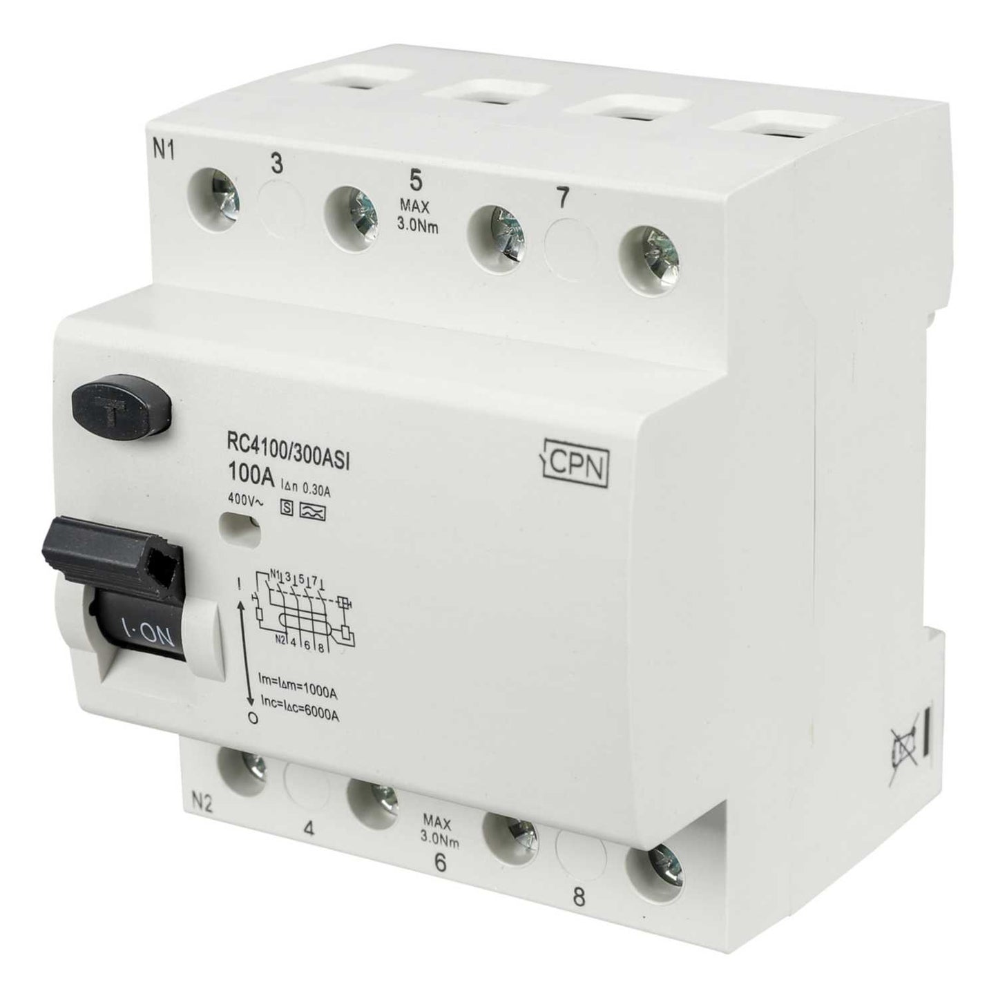 Cudis 100A 4 Pole 300mA Type A Time Delay RCD