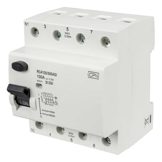 Cudis 100A 4 Pole 300mA Type A Time Delay RCD