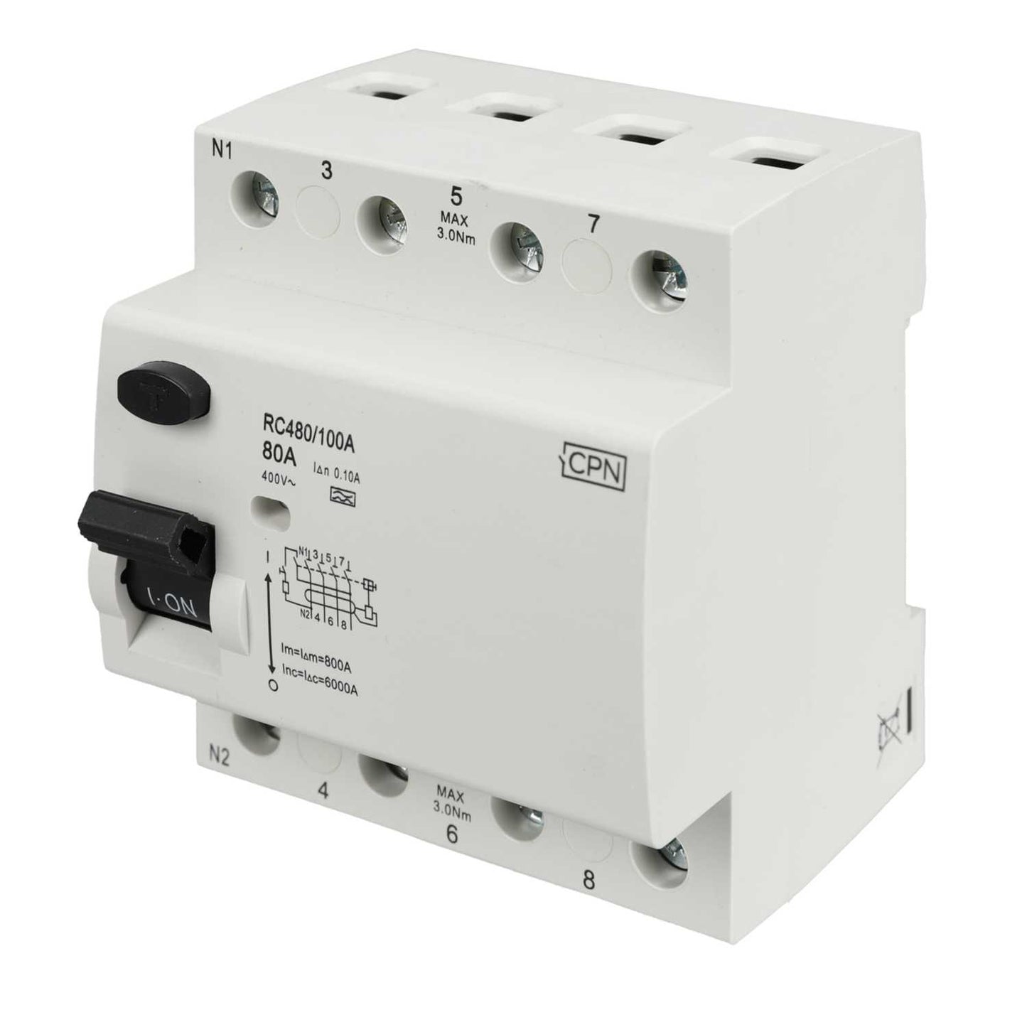 Cudis 80A 4 Pole 100mA Type A RCD