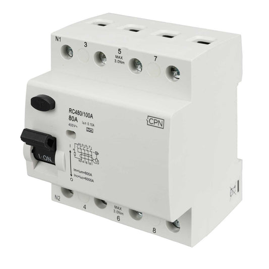 Cudis 80A 4 Pole 100mA Type A RCD