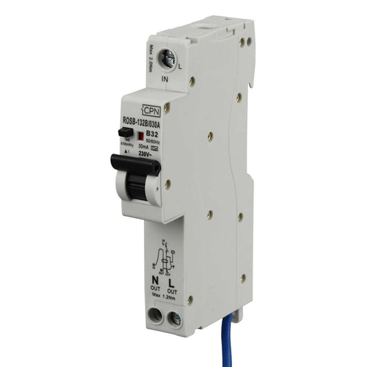 Cudis Rosb 32A 1P+N 1 Module B Curve 10kA 30mA Type A Rcbo