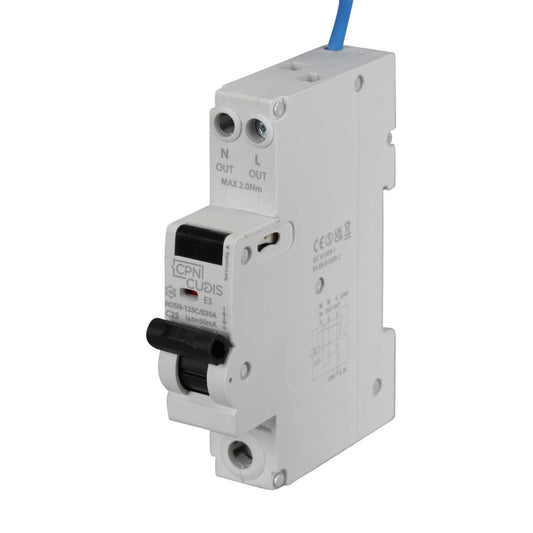 Cudis Rosn 25A 1P+N 1 Module C Curve 6kA 30mA Type A Rcbo