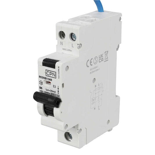 Cudis Rosnbi 6A 1P+N 1 Module Bidirectional B Curve 6kA 30mA Type A Rcbo