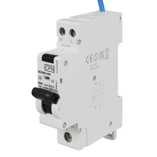 Cudis Rosnbi 40A 1P+N 1 Module Bidirectional B Curve 6kA 30mA Type A Rcbo