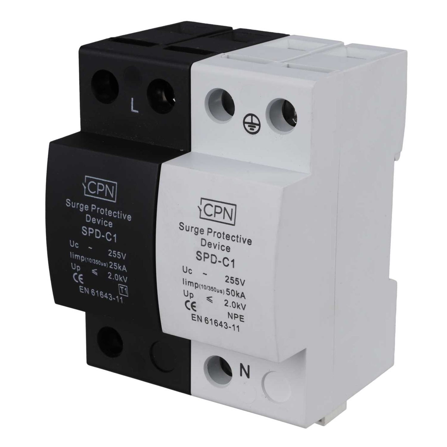 Cudis 25kA 4 Module Single Pole and Neutral Type 1 Surge Protector