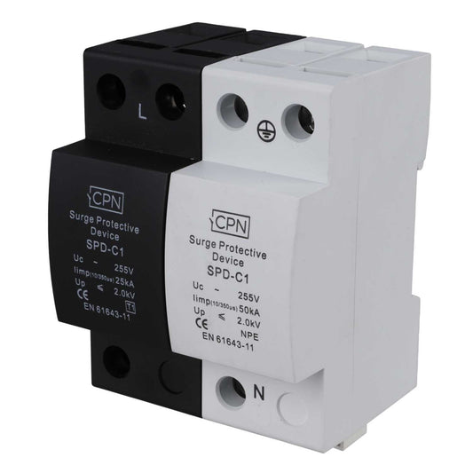 Cudis 25kA 4 Module Single Pole and Neutral Type 1 Surge Protector