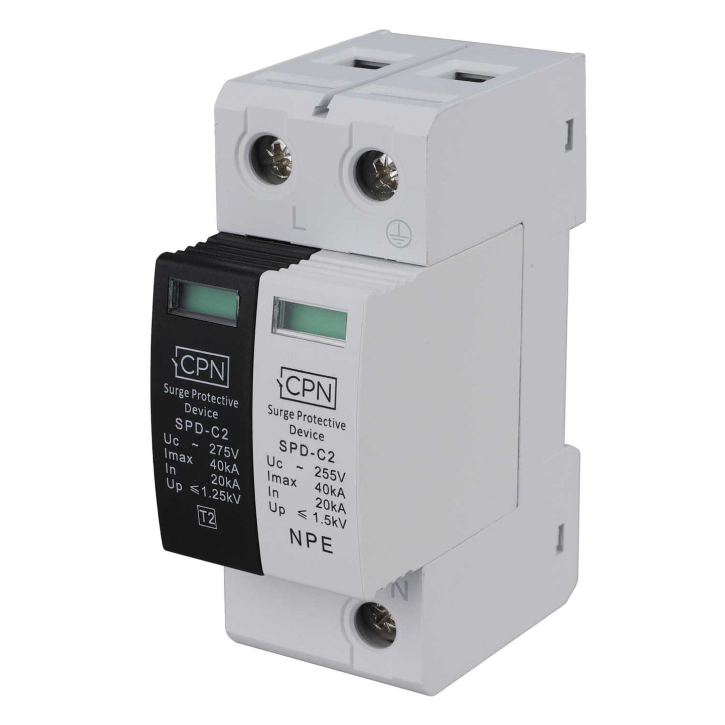 Cudis 40kA 2 Module Single Pole and Neutral Type 2 Surge Protector
