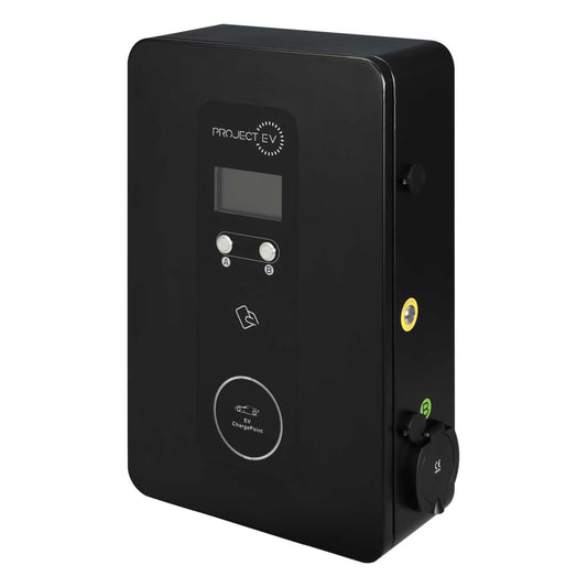 Project EV 22kW Pro Earth AC Wall Charger with 2 x 32A Type 2 Sockets and Rfid