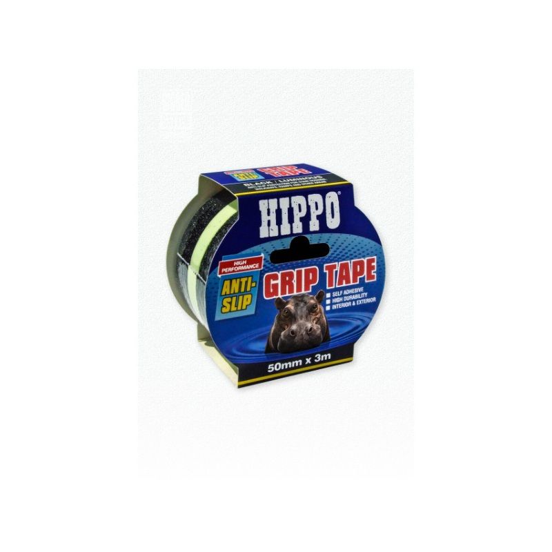 HIPPO GRIP TAPE 50mm x 3m BLACK/LUMINOUS H18418