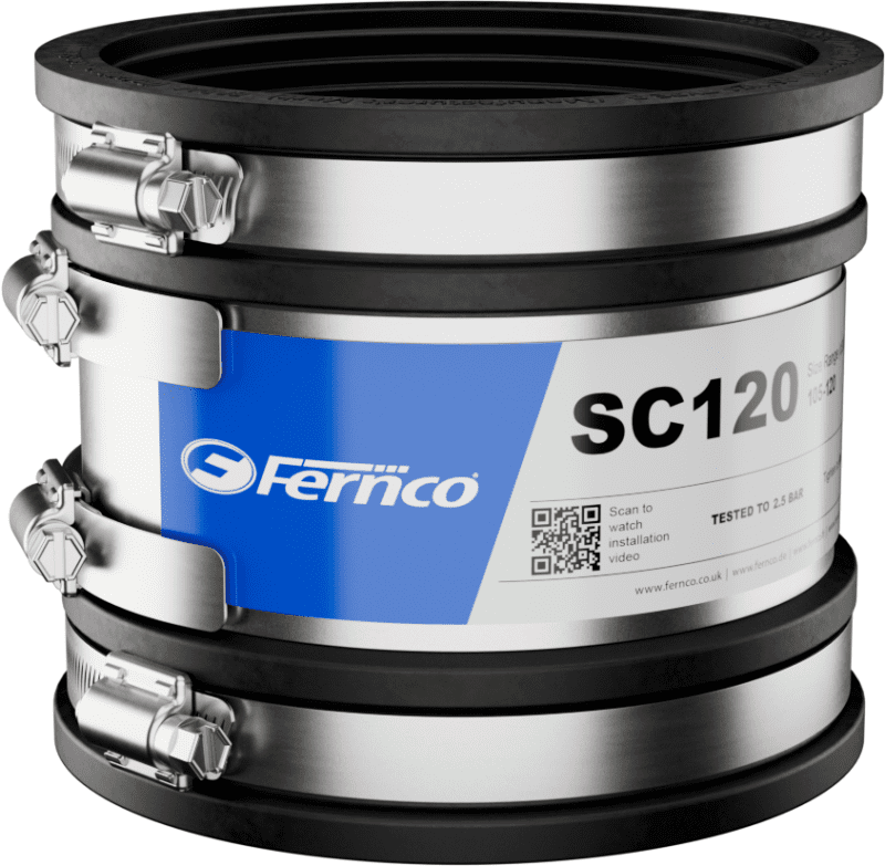 FERNCO STANDARD COUPLING 110-121mm 4" PLASTIC SC120