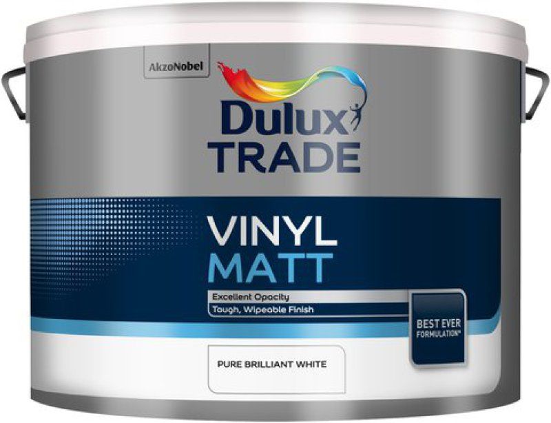 DULUX TRADE VINYL MATT EMULSION 10l PURE BRILLIANT WHITE 5149187