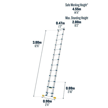 WERNER TELESCOPIC SOFT CLOSE EXT LADDER 3.8M 85038
