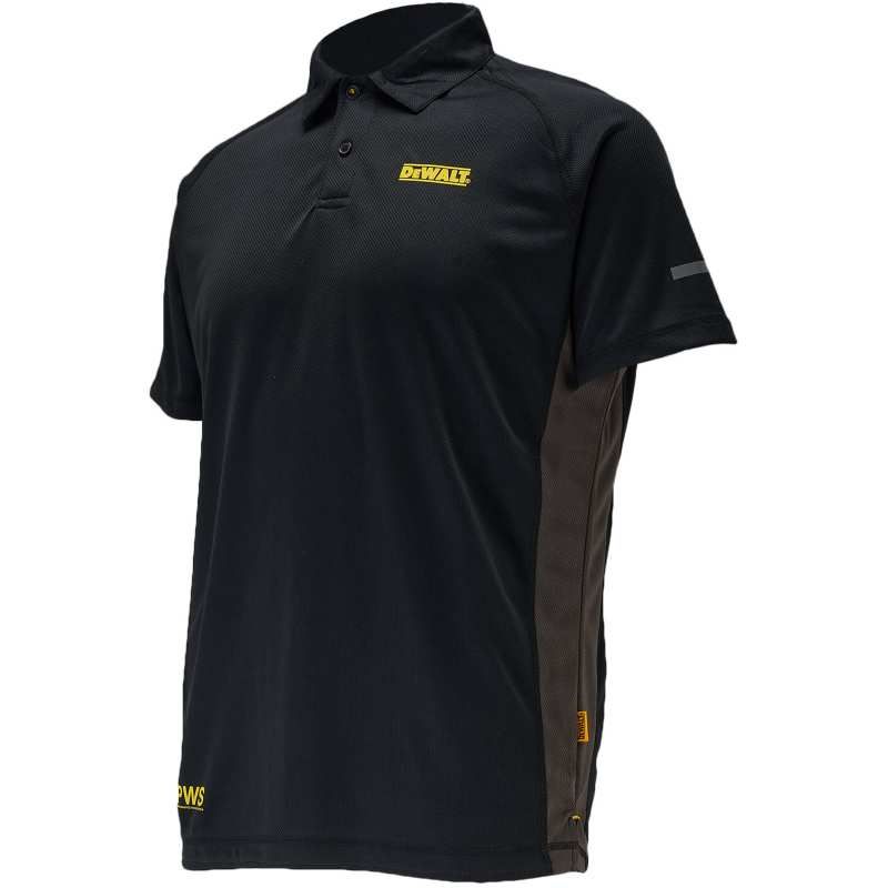 DEWALT RUTLAND BLACK/GREY PWS POLO SHIRT LARGE