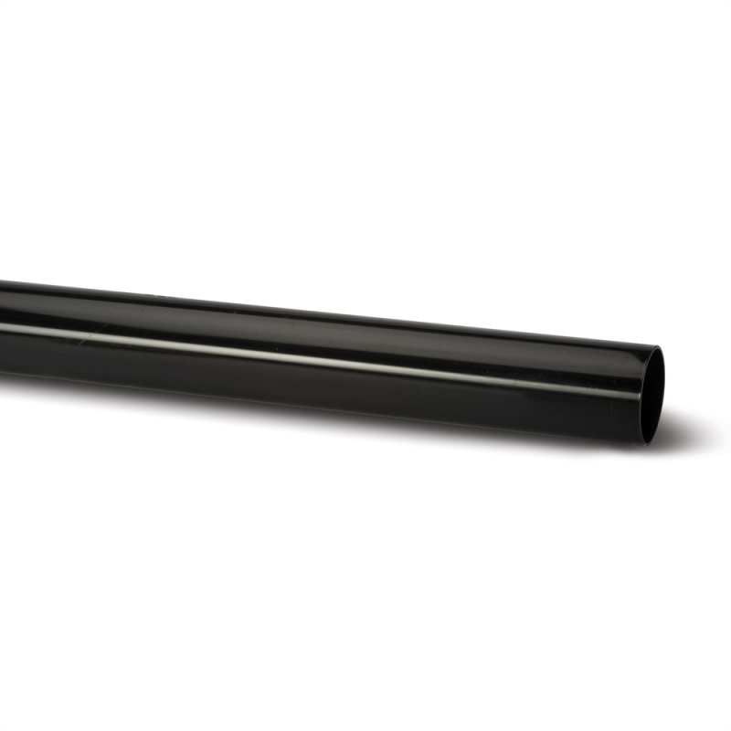 POLYPIPE RAINWATER ROUND DOWNPIPE 68mm x 4m RR123B BLACK