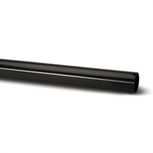 POLYPIPE RAINWATER ROUND DOWNPIPE 68mm x 4m RR123B BLACK