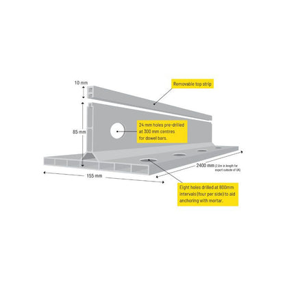 KFORM K85 2.4m LENGTH CONCRETE FORMER INCLUDES 1 TOP STRIP & 1 DOMINO CLIP