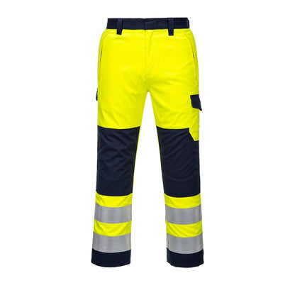 Hi-Vis Modaflame Trousers, L, R, Yellow/Navy