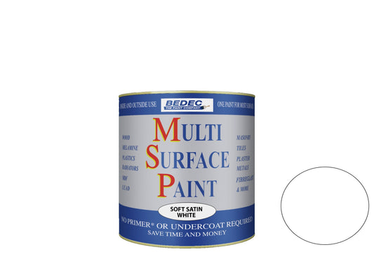 BEDEC SOFT SATIN MULTI SURFACE PAINT 250ml WHITE BEDE2KB0002/15
