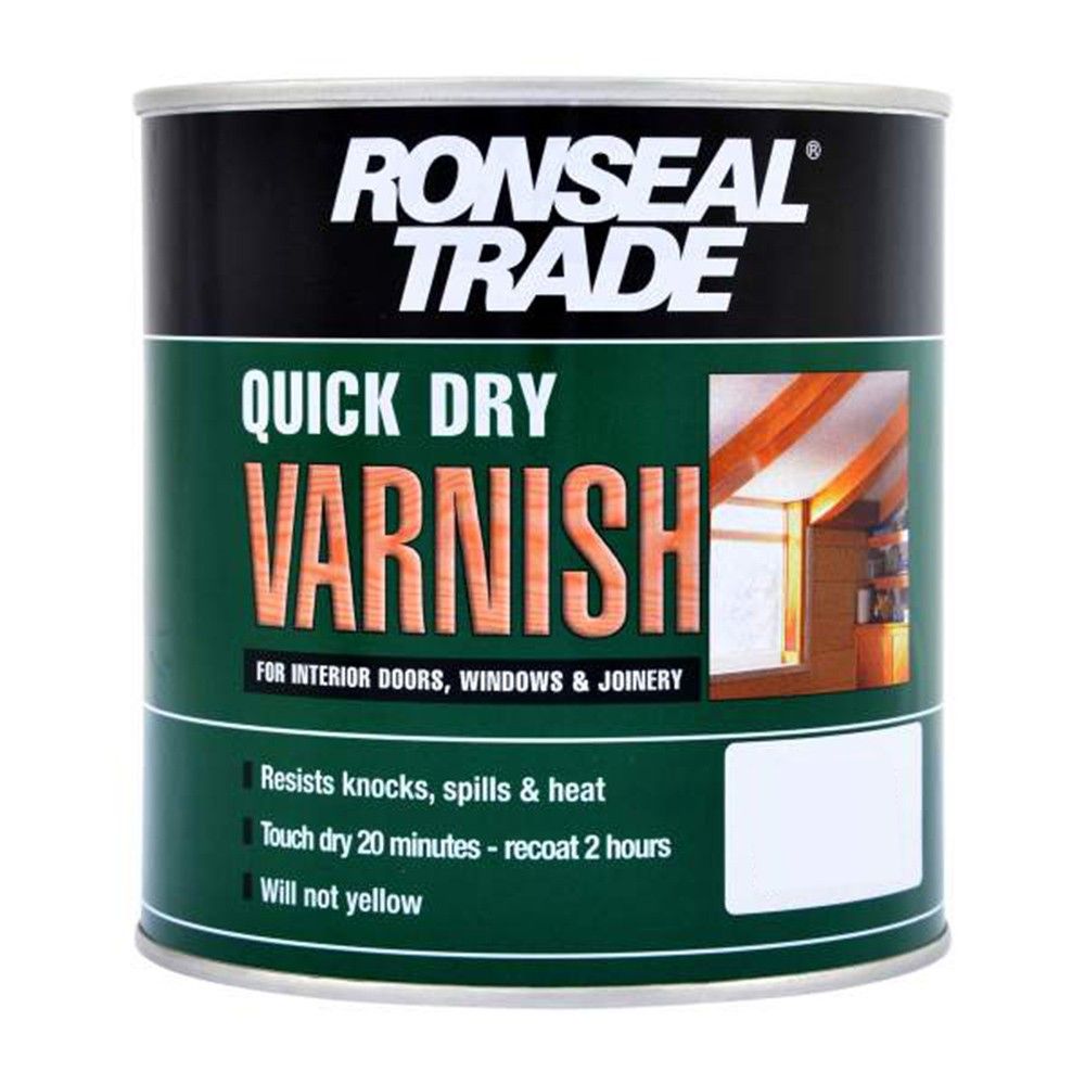 RONSEAL TRADE QUICK DRY INTERIOR VARNISH 750ml SATIN ANTIQUE PINE 38546