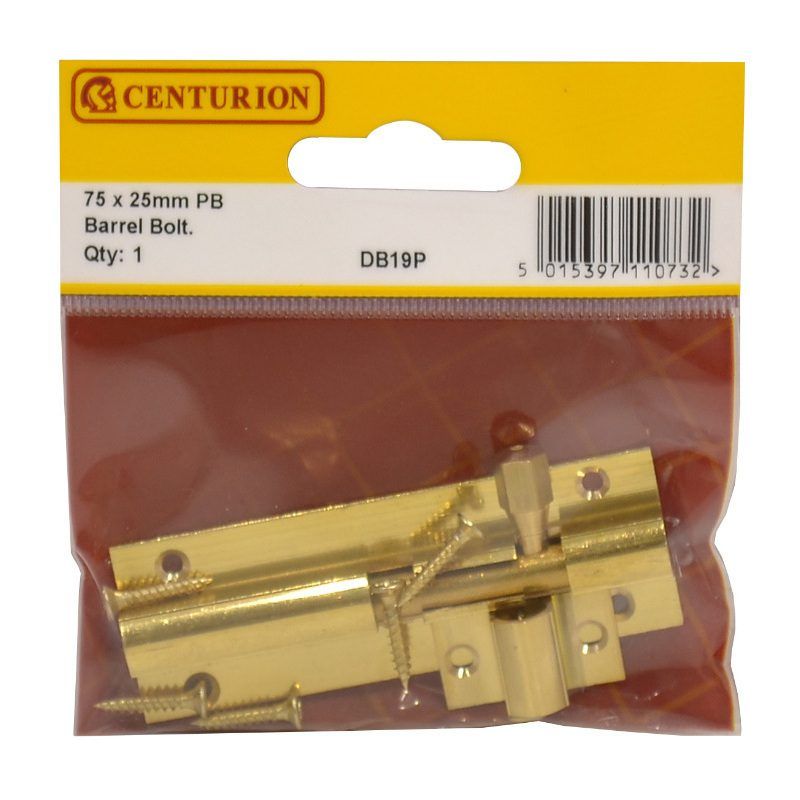CENTURION DB19P BRASS 75mm DOOR BOLT
