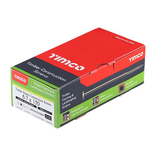 TIMCO INDEX SCREW WAFER HEAD 6.7 x 150mm (BOX 50) GREEN 150INW