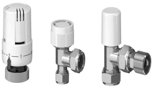 EPH LOCKSHIELD RADIATOR VALVE BODY 15mm WHITE/CHROME LSV15