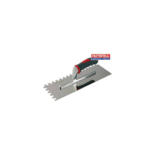 FAITHFULL FAISGTNOT10S ADHESIVE NOTCHED TROWEL 330 x 115mm STAINLESS STEEL
