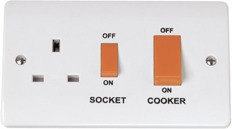 CLICK CMA204 2-POLE COOKER SWITCHED SOCKET 45a 13a