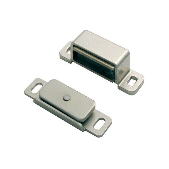 CARLISLE BRASS MAGNETIC CATCH 6KG PULL 46 x 15 x 14mm NP.
