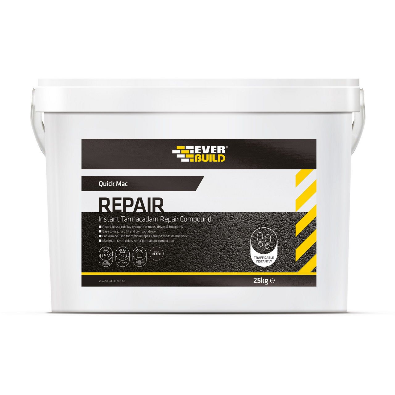 Everbuild Quick Mac Instant Tarmacadam 25Kg Black QMAC25