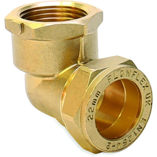 FLOWFLEX COMPRESSION FEMALE IRON ELBOW 22mm x 3/4" OP803.07