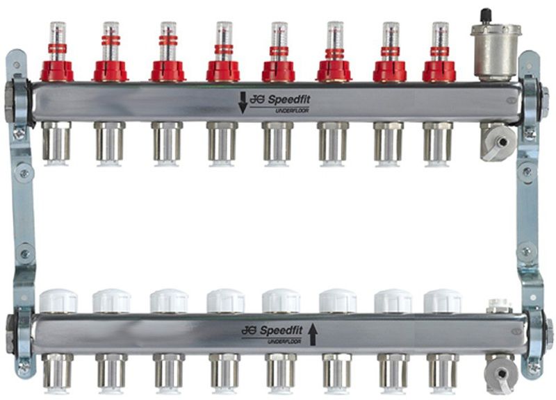 SPEEDFIT UNDERFLOOR 8 ZONE MANIFOLD STAINLESS STEEL JGUFHMAN8/4
