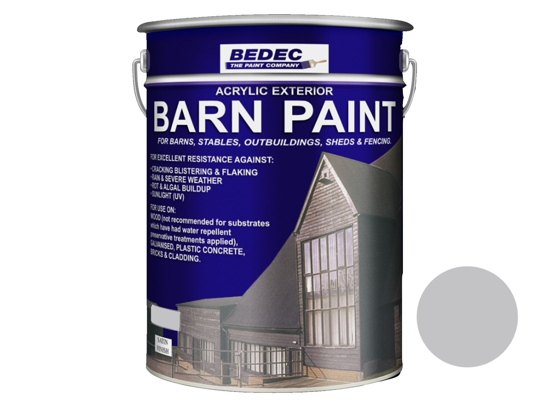 BEDEC SATIN BARN PAINT 20l LIGHT GREY BEDE2AVB001/54
