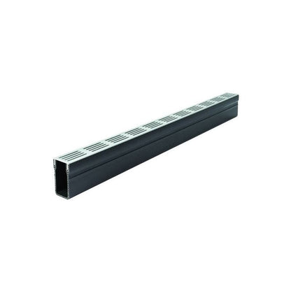 ACO THRESHOLD A15 DRAIN 1000 x 61 x 100mm SILVER ALUMINIUM GRATING 19000