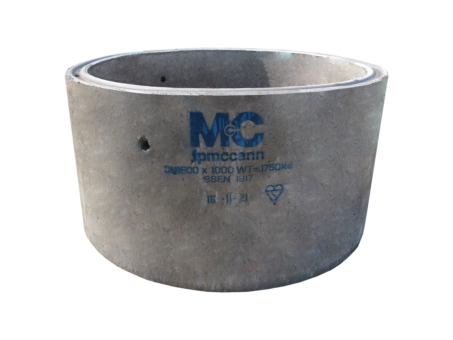 F P MCCANN 1800mm DIA x 1000mm W/WALL PCC CHAMBER RING & STEPS 6053