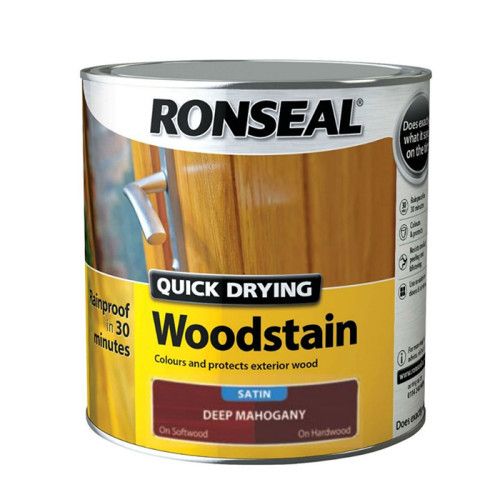 RONSEAL QUICK DRYING WOODSTAIN 2.5l SATIN DEEP MAHOGANY 30945