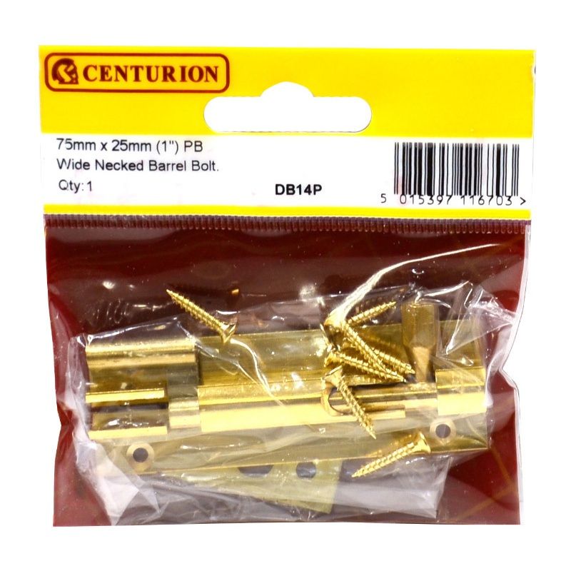 CENTURION DB14P BRASS 75mm NECKED BARREL BOLT