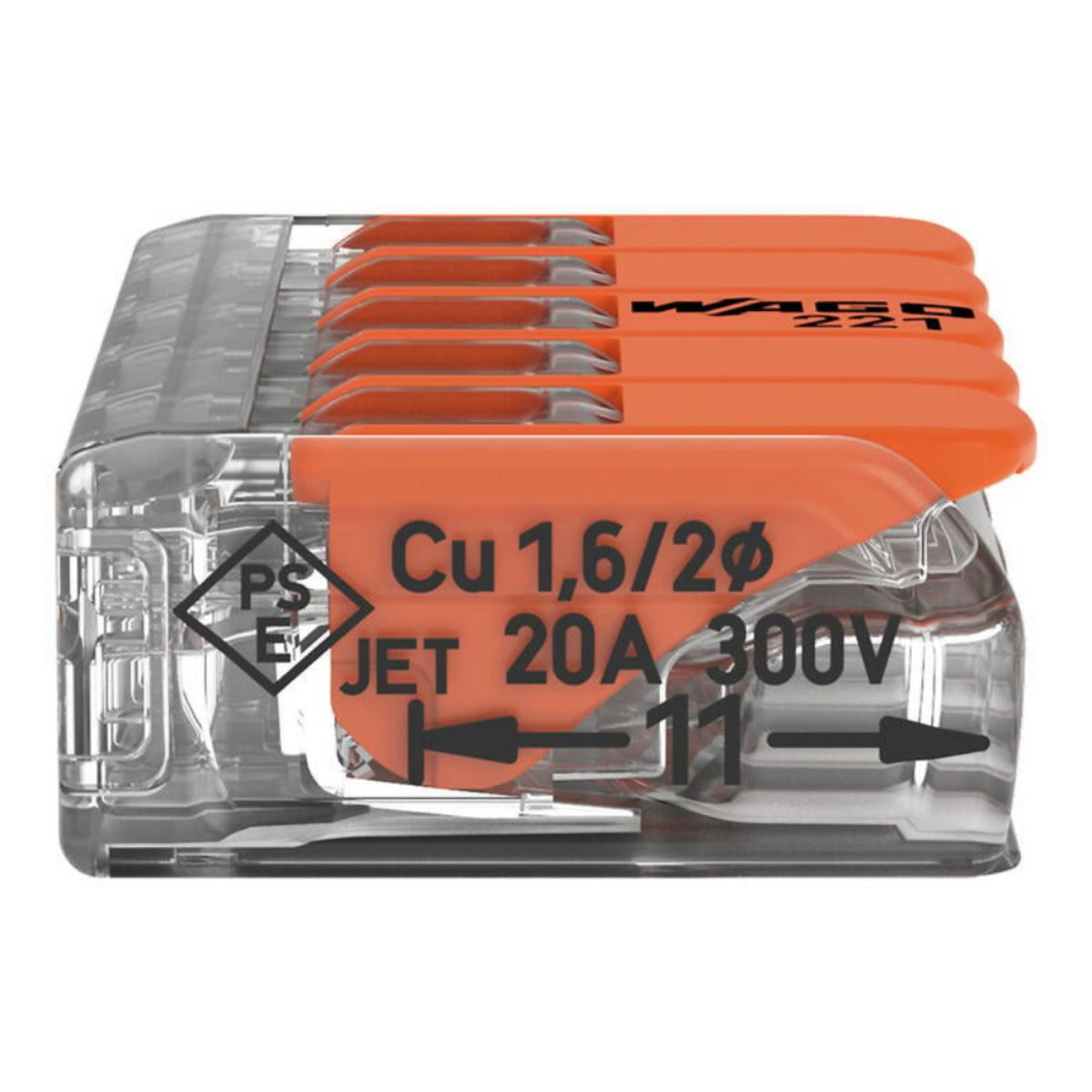 WAGO 221-415 COMPACT LEVER CONNECTOR 5WAY (BOX 25)