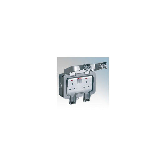 NEXUS WEATHERPROOF 2-GANG IP-R 2-POLE SWITCHED SOCKET OUTLET 13a WP22-02