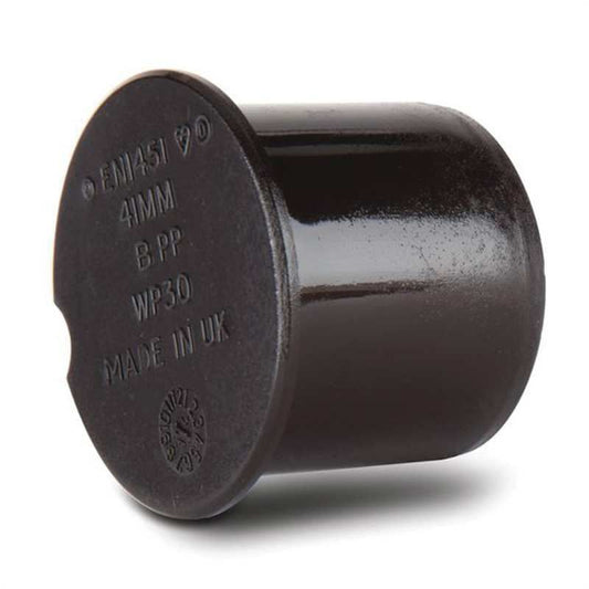 POLYPIPE PUSHFIT SOCKET PLUG 40mm WP30 WP30B BLACK