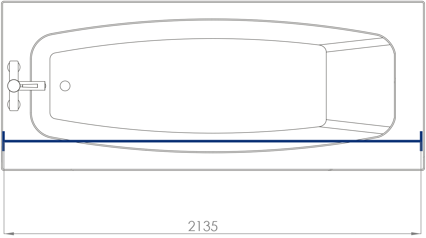 CROYDEX GP85300 STRAIGHT RAIL 2135mm SILVER