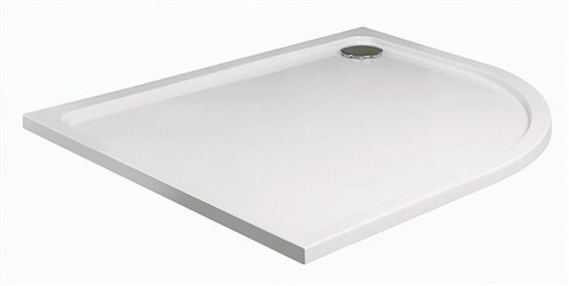 JT40 S003509 FUSION LOW PROFILE OFFSET QUADRANT SHOWER TRAY LH 900 x 760mm WHITE