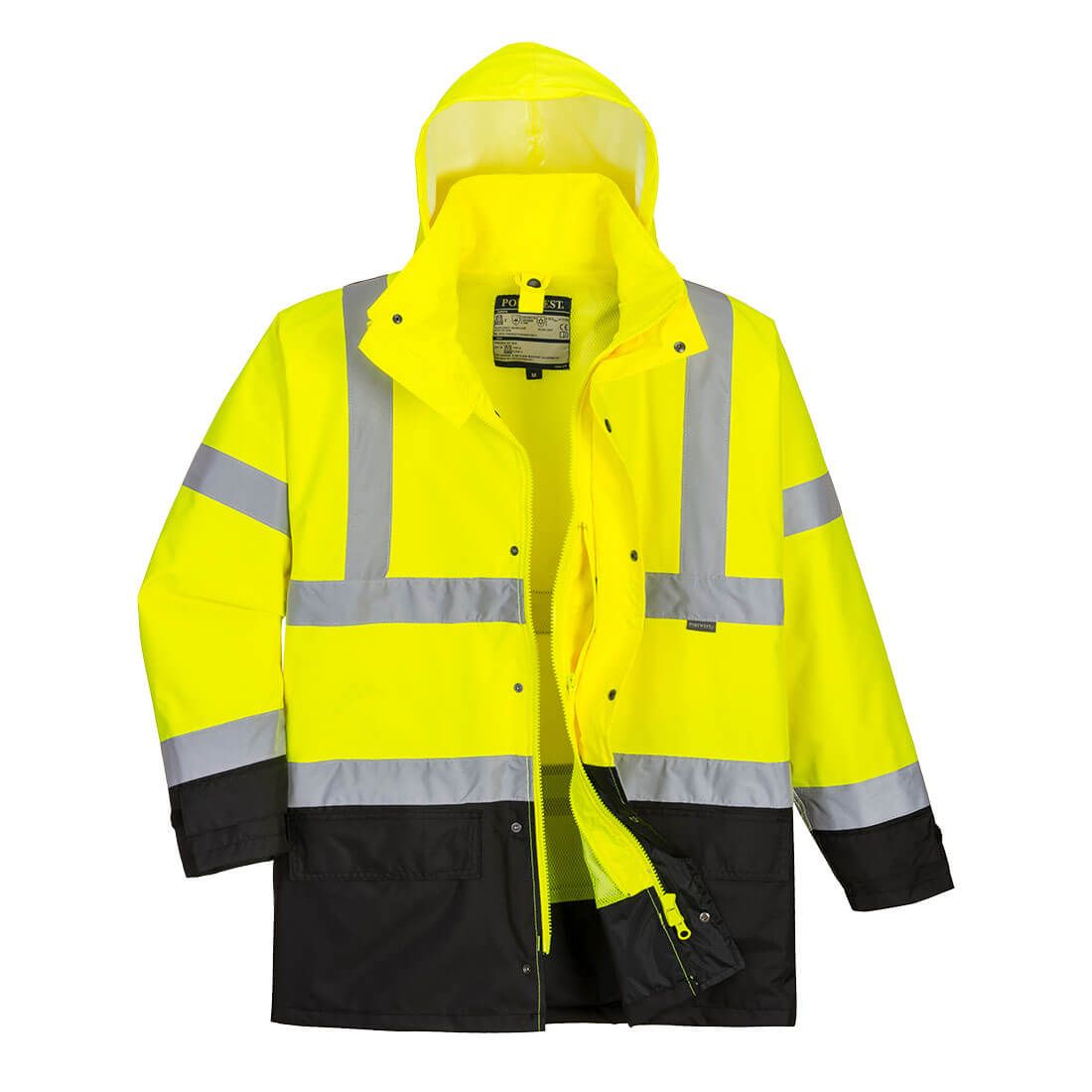 Hi-Vis 5-in-1 Contrast Executive Jacket , 4XL, R, Yellow/Black