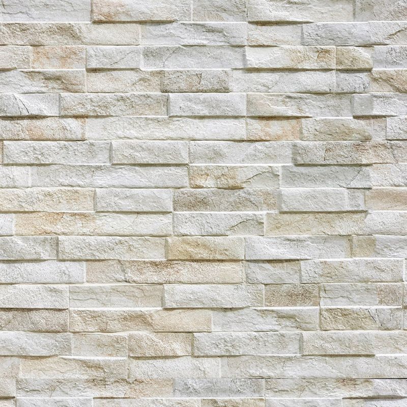 PAVESTONE PORCELAIN ROCK STACK CLADDING 385 x 75mm (PER TILE) CREAM 06073006