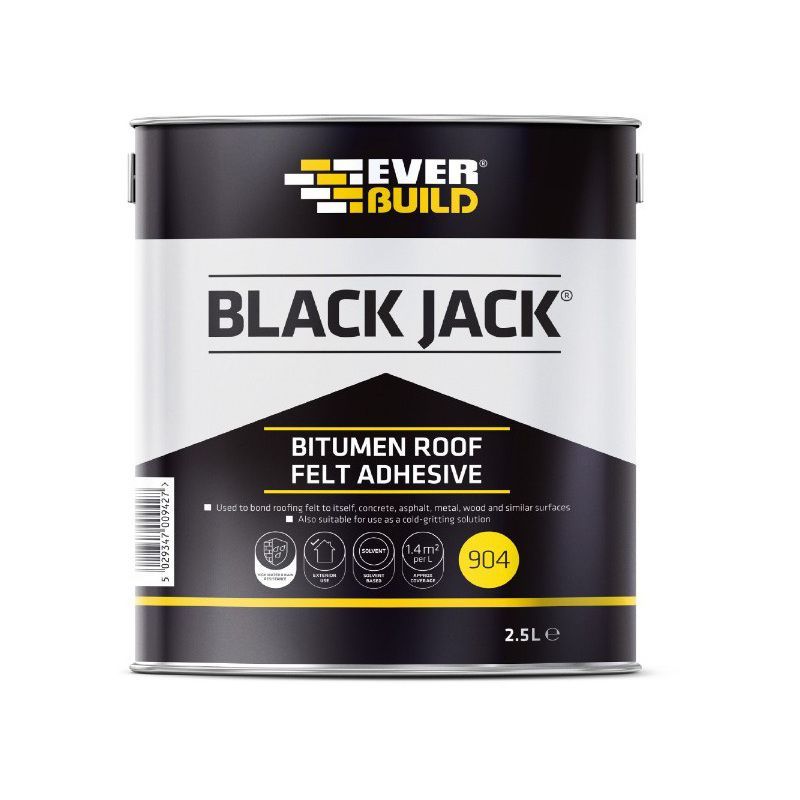Everbuild Black Jack Bitumen Roof Felt Adhesive 2.5L 90402