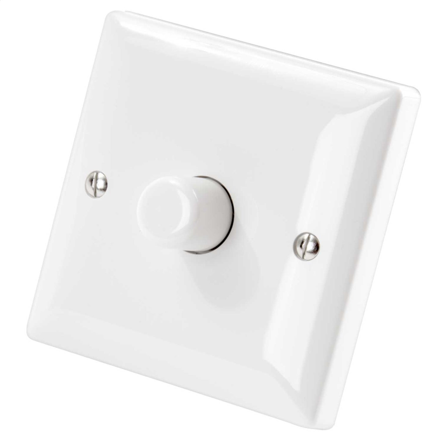 Danlers 250W 1 Gang Rotary and Push LED Dimmer White