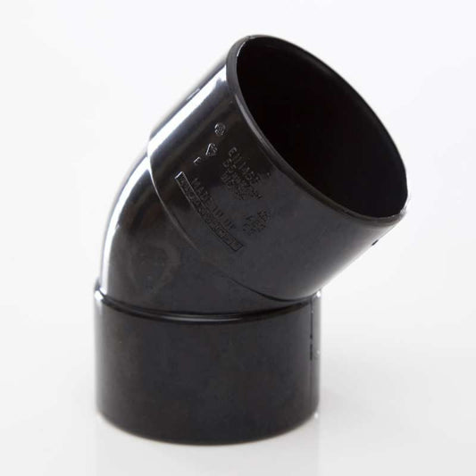 POLYPIPE ABS OBTUSE BEND 50mm x 45deg WS54 WS54B BLACK
